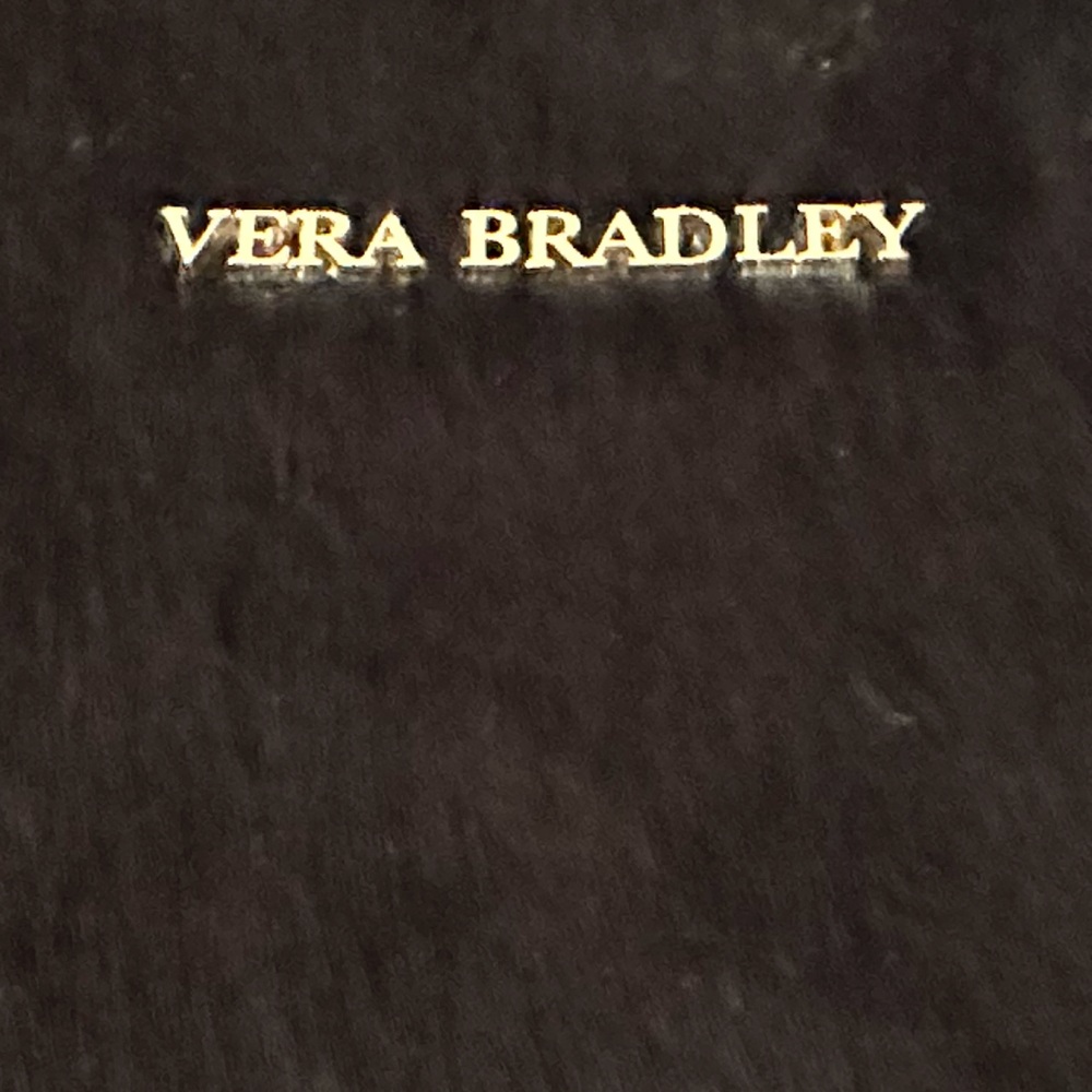 RARE~Vera Bradley Black Cowhide Leather Handbag - Picture 12 of 12